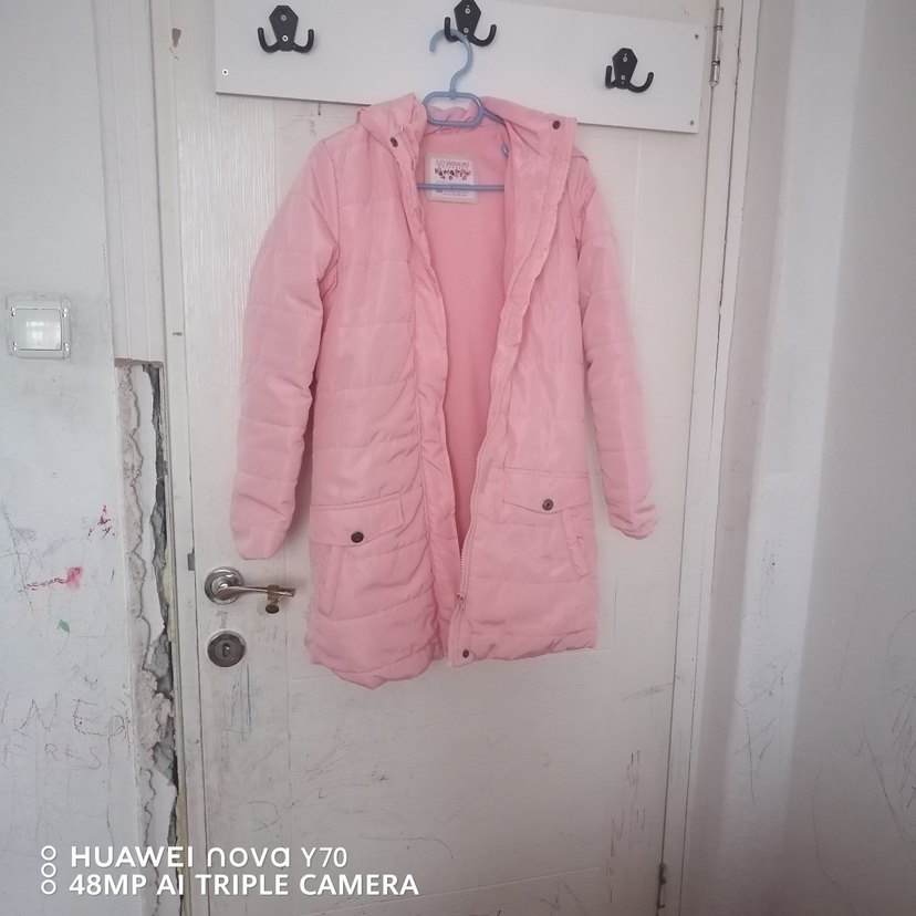 Kız Çocuk Pembe Fermuarlı Mont - Görsel 2