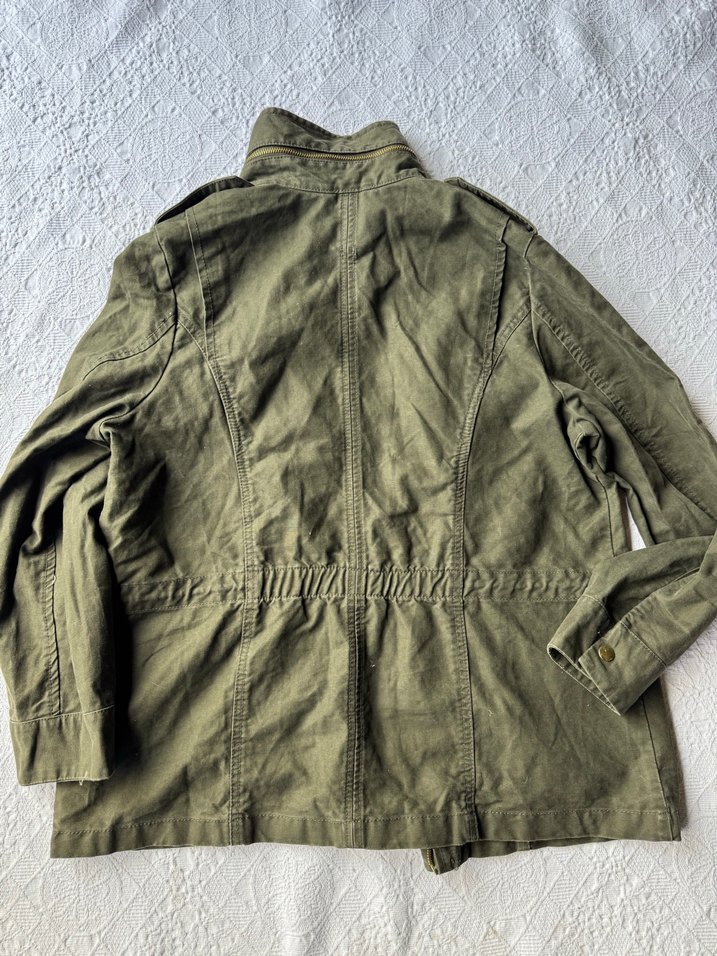 H&M Haki Yeşil Nakış Detaylı Mevsimlik - Görsel 4