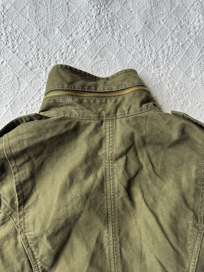 H&M Haki Yeşil Nakış Detaylı Mevsimlik - Görsel 5