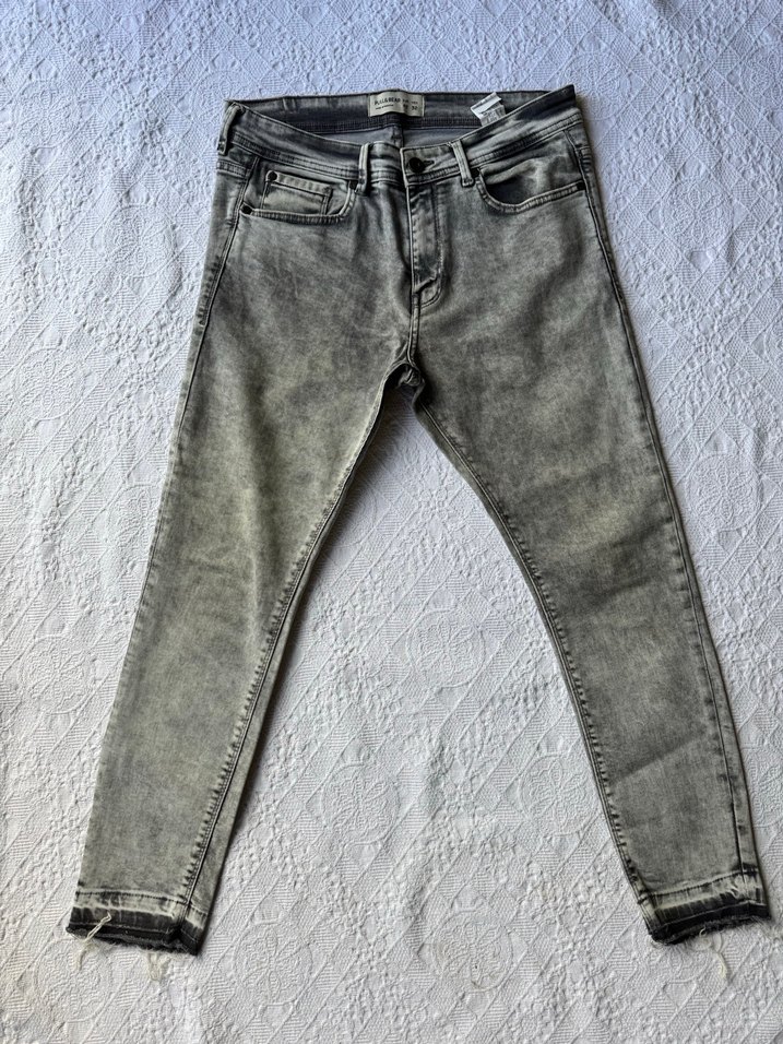 Pull&Bear Asit Yıkama Füme Slim Fit Jean - Görsel 2