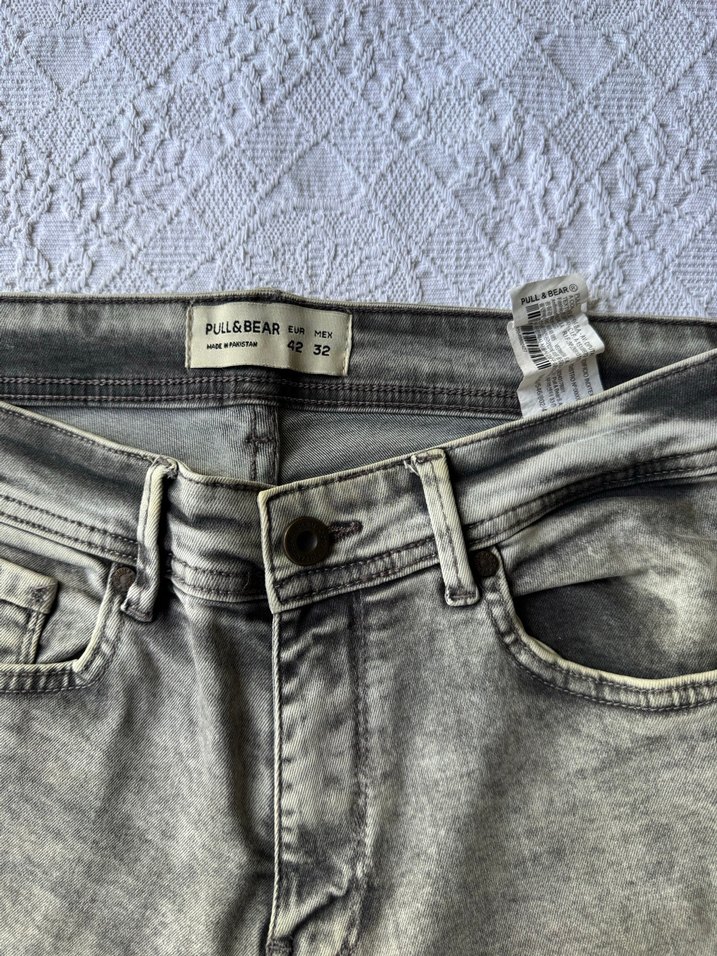 Pull&Bear Asit Yıkama Füme Slim Fit Jean - Görsel 3
