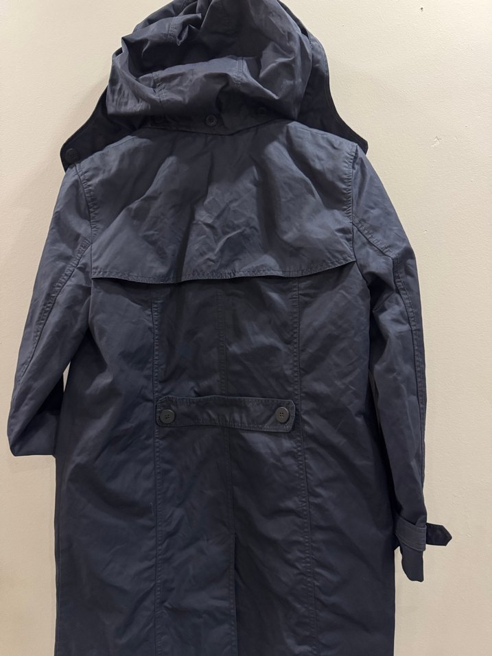 Zara Düğmeli Normal Boy Lacivert Kadın Trençkot - Görsel 3