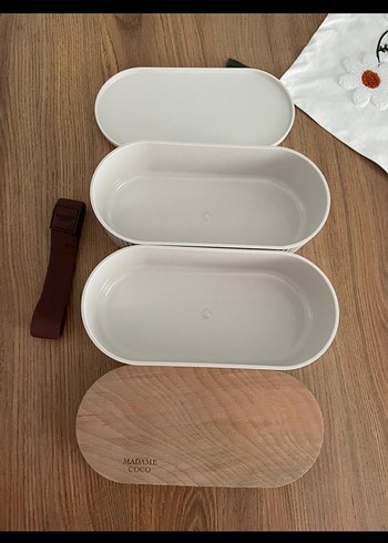 Ahşap Kapaklı Beyaz Yiyecek Kabı - Görsel 4