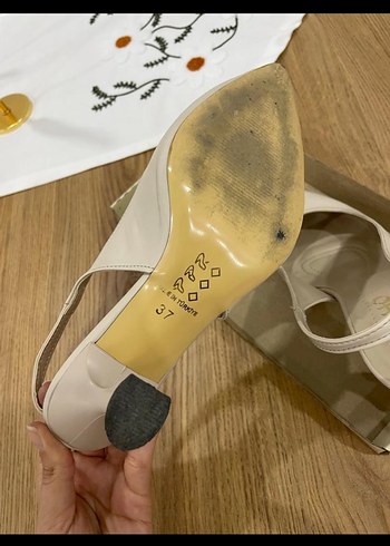 Bej Tokalı Stiletto Topuklu Kadın Ayakkabı - Görsel 6