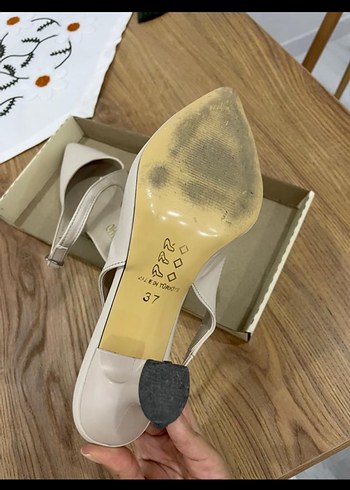 Bej Tokalı Stiletto Topuklu Kadın Ayakkabı - Görsel 5