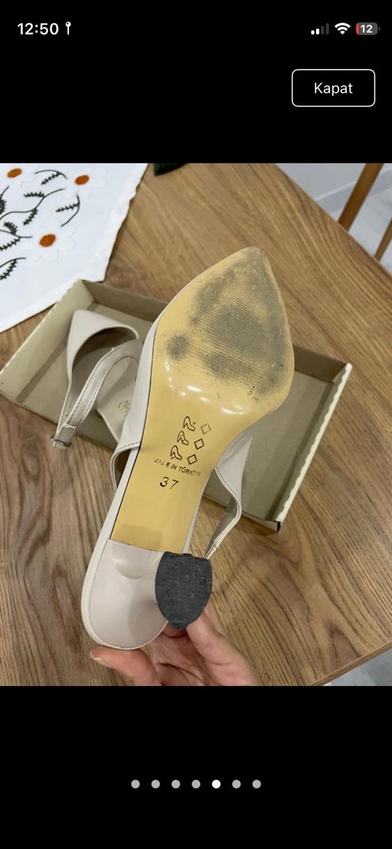 Bej Tokalı Stiletto Topuklu Kadın Ayakkabı - Görsel 5