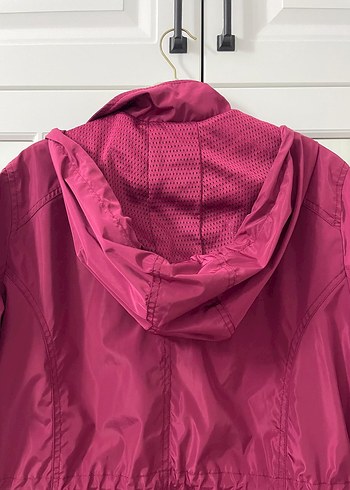 Bordo Kapüşonlu Fermuarlı Kadın Ceket - Görsel 7