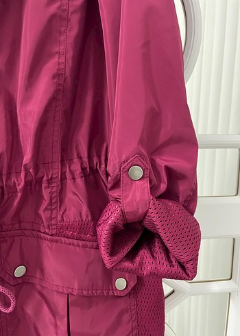 Bordo Kapüşonlu Fermuarlı Kadın Ceket - Görsel 8