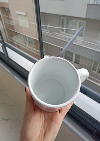 Beyaz Baskılı Seramik Kupa - Görsel 3