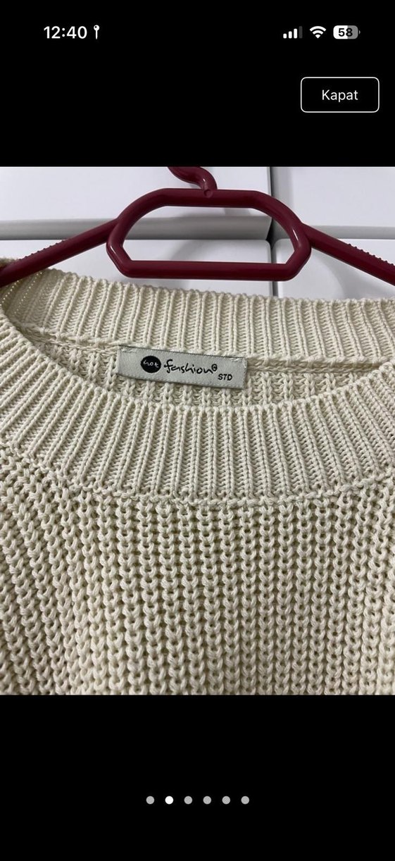 Kadın Örgü Salaş Triko Kazak - Görsel 2