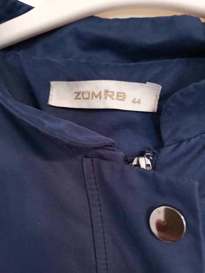 Düğmeli Lacivert Uzun Trençkot - Görsel 2