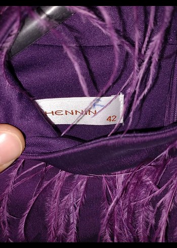 Mor Uzun Kollu Drapeli Kadın Abiye Elbise - Görsel 3