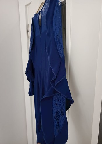 Kadın Lacivert Dantelli Uzun Kollu Tulum - Görsel 5