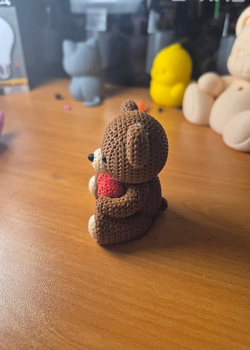 Sevgililer günü için minik kalpli ayıcık, kedi ve köpek figürü - Görsel 2