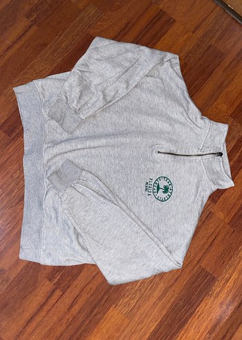 Gri Fermuarlı PULL&BEAR Kadın Sweatshirt - Görsel 2