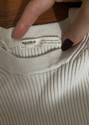 Beyaz İnce Örgü Kadın Triko Kazak - Görsel 3