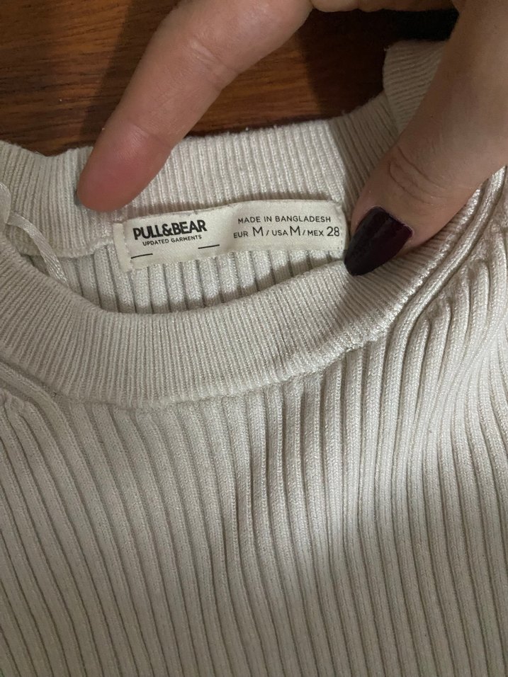 Beyaz İnce Örgü Kadın Triko Kazak - Görsel 3