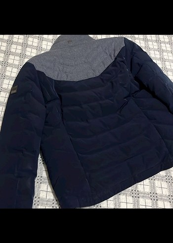 Gri Lacivert Fermuarlı Erkek Mont - Görsel 3