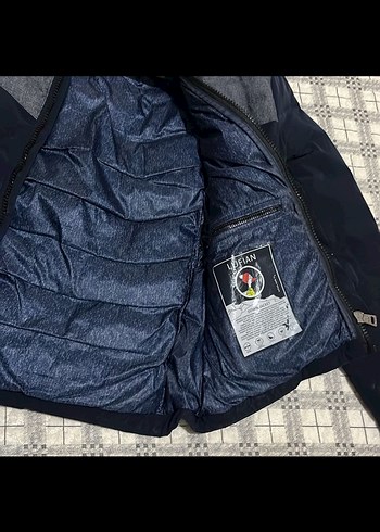 Gri Lacivert Fermuarlı Erkek Mont - Görsel 2