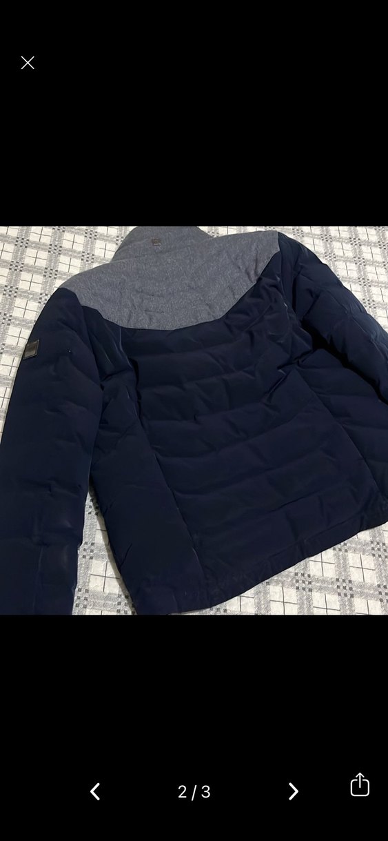 Gri Lacivert Fermuarlı Erkek Mont - Görsel 3