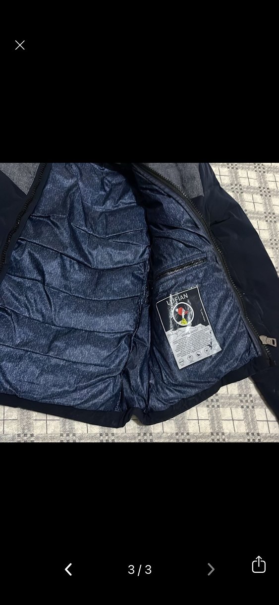 Gri Lacivert Fermuarlı Erkek Mont - Görsel 2