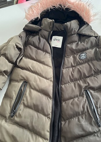 Gri Kadın Midi Kaban, Kürklü, Sıcak - Görsel 2