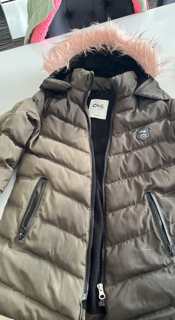 Gri Kadın Midi Kaban, Kürklü, Sıcak - Görsel 2