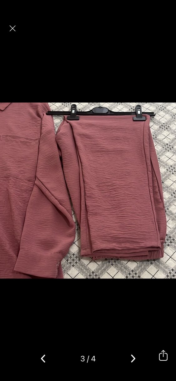 Pembe ayrobin Düğmeli Uzun Kadın Takım - Görsel 4