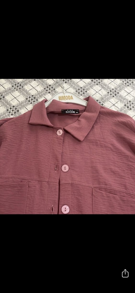 Pembe ayrobin Düğmeli Uzun Kadın Takım - Görsel 3