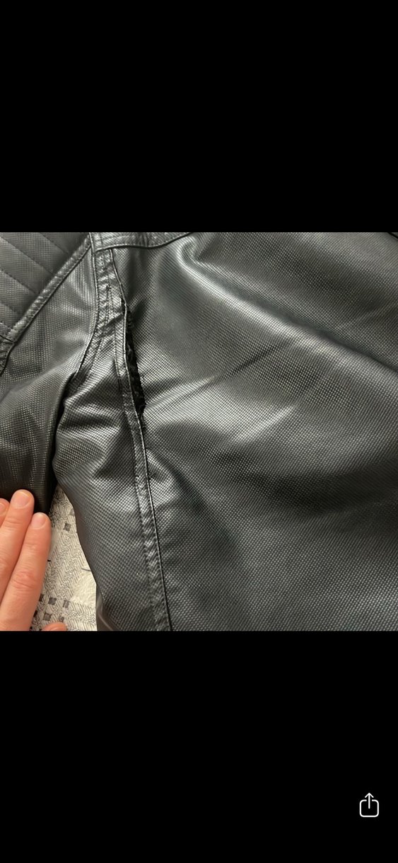 Siyah Kürklü Deri Biker Ceket - Görsel 5