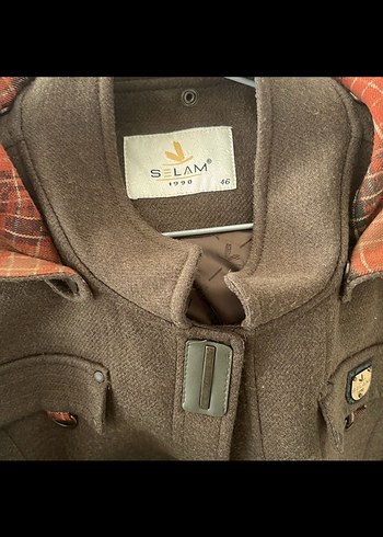 Bej Uzun Kadın Kaban Düğmeli Notched Yaka - Görsel 3