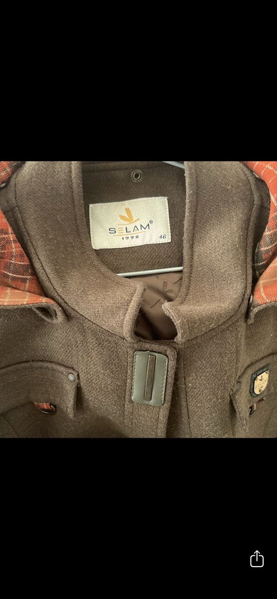 Bej Uzun Kadın Kaban Düğmeli Notched Yaka - Görsel 3