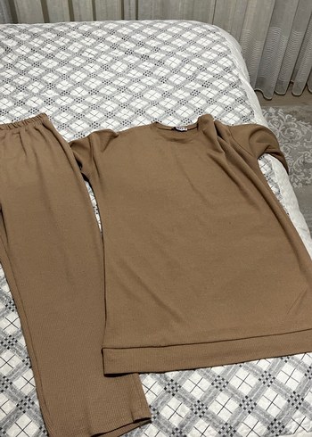 Kötü Bej Rahat Kesim Kadın spor ıkılı takım Pantolon - Görsel 2