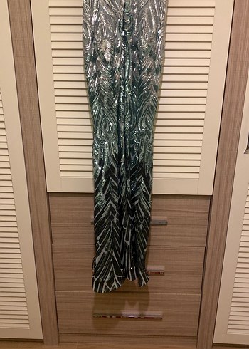 Payetli V Yakalı Uzun Bohem Elbise - Görsel 6