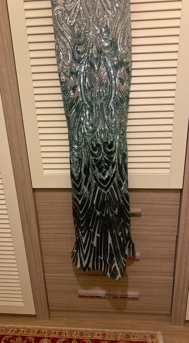 Payetli V Yakalı Uzun Bohem Elbise - Görsel 3