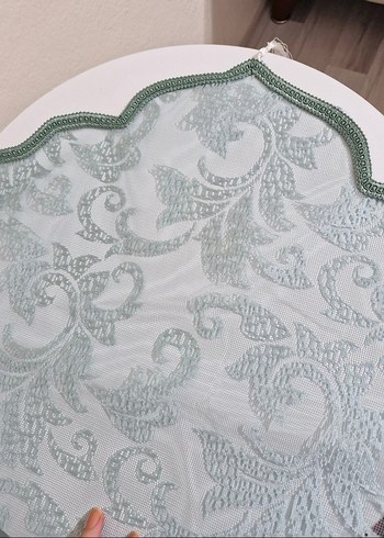 İşlemeli yeşil Gri Masa Örtüsü runner - Görsel 3