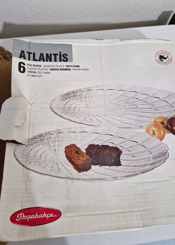 Vintage desenli şeffaf cam tabak - Görsel 3