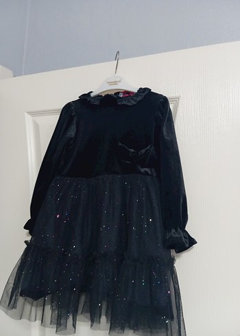 Uzun Kollu Siyah Gotik Kız Elbisesi - Görsel 3