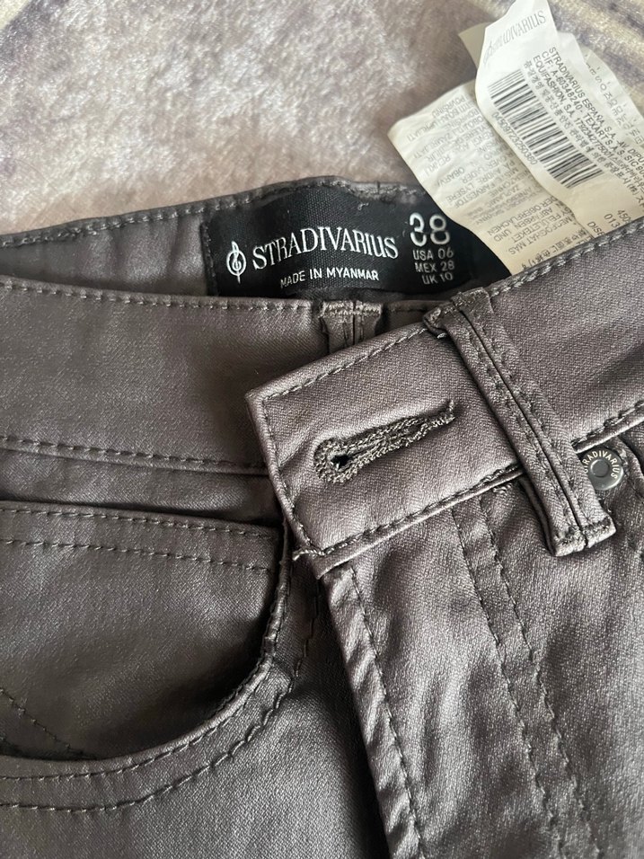 Gri Kadın Skinny mumluPantolon - Görsel 3