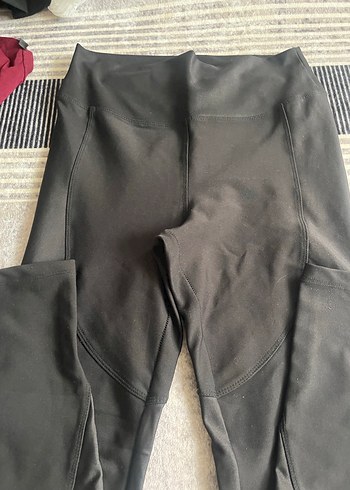 Fermuarlı Siyah Kadın Tayt - Görsel 2