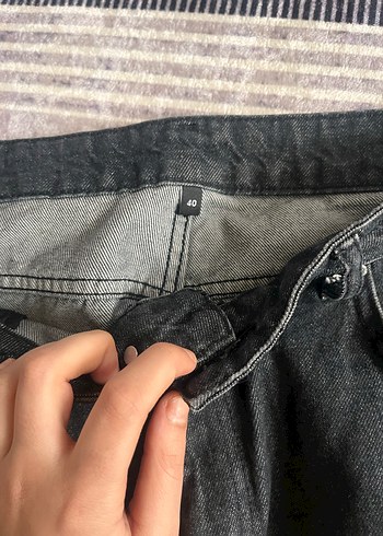 Kadın Siyah Regular Fit Denim Jean düz kesim - Görsel 2