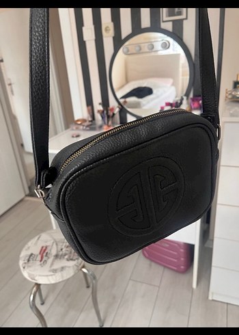 Siyah Deri Kadın Omuz Çantası - Görsel 3