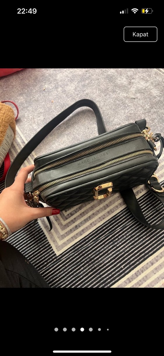 Siyah Deri Yılan Desenli Kadın Çapraz Çanta - Görsel 4