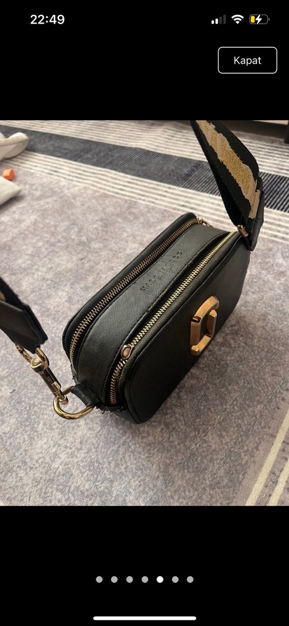 Siyah Deri Kadın Crossbody Çanta - Görsel 2
