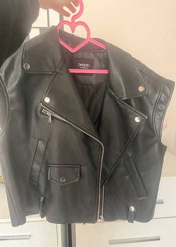Siyah Deri Biker Yelek hiç sorunu yok - Görsel 2