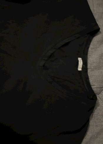 Kadın Siyah V Yaka Salaş Tişört - Görsel 2