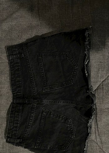 Kadın Siyah Midi Denim Şort - Görsel 2