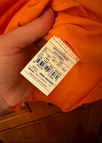 Turuncu Uzun Kollu pamuklu Gömlek - Görsel 3