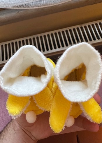 Bebek Sarı Nakışlı Sıcak Ev Terliği - Görsel 5