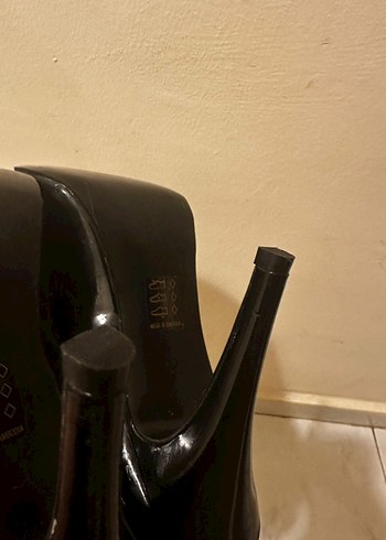 38 Siyah Rugan Kadın Stiletto Topuklu Ayakkabı - Görsel 7